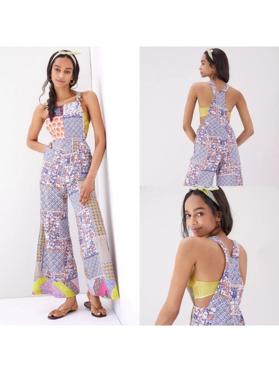 Anthropologie Pants - Anthropologie Patchwork Print Wide-Leg Jumpsuit/Overalls - Multicolor